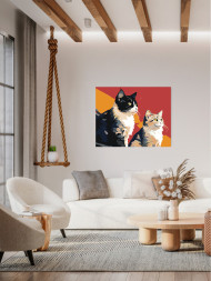 Картина по номерам &amp;quot;Пара котиков&amp;quot;