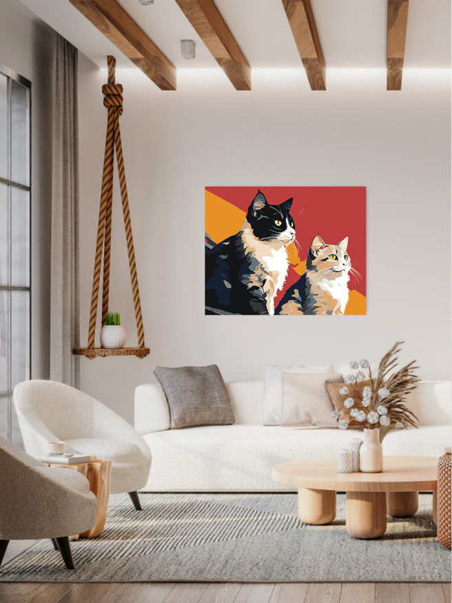 Картина по номерам &amp;quot;Пара котиков&amp;quot;