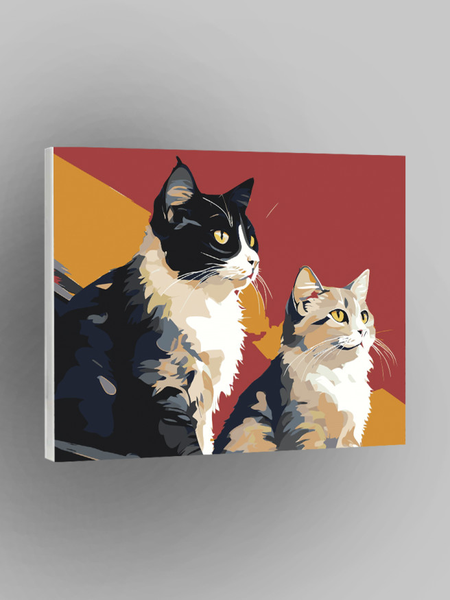 Картина по номерам &amp;quot;Пара котиков&amp;quot;