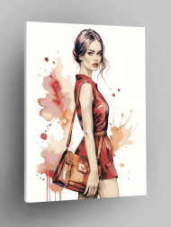 Картина по номерам "Девушка с сумкой"