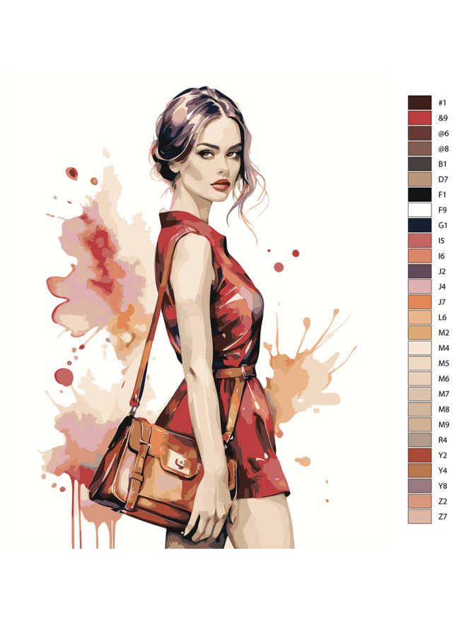 Raqamlar bo&amp;#039;yicha rasm &amp;quot;Sumka bilan qiz&amp;quot;