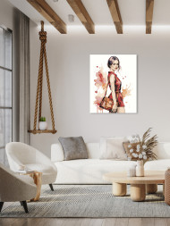 Картина по номерам "Девушка с сумкой"