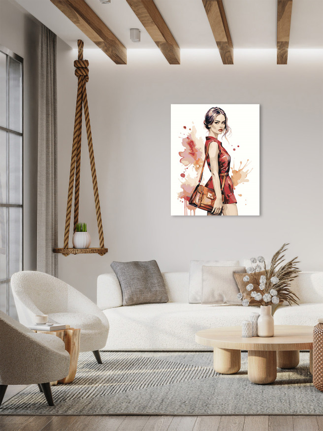 Raqamlar bo&amp;#039;yicha rasm &amp;quot;Sumka bilan qiz&amp;quot;