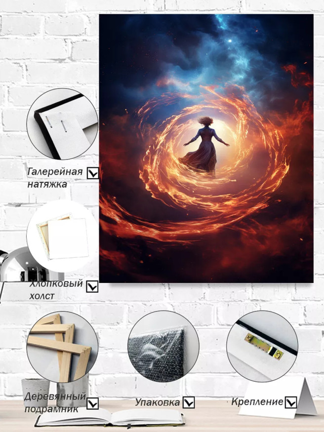 Постер на холсте &amp;quot;Огненный портал во вселенной&amp;quot;
