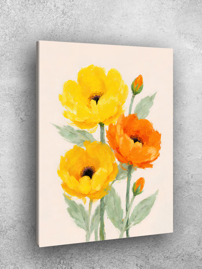 Постер на холсте &amp;quot;Жёлтые и оранжевые цветы&amp;quot;