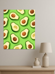 Holstga bosilgan poster &quot;Yashil avokado naqshi&quot;