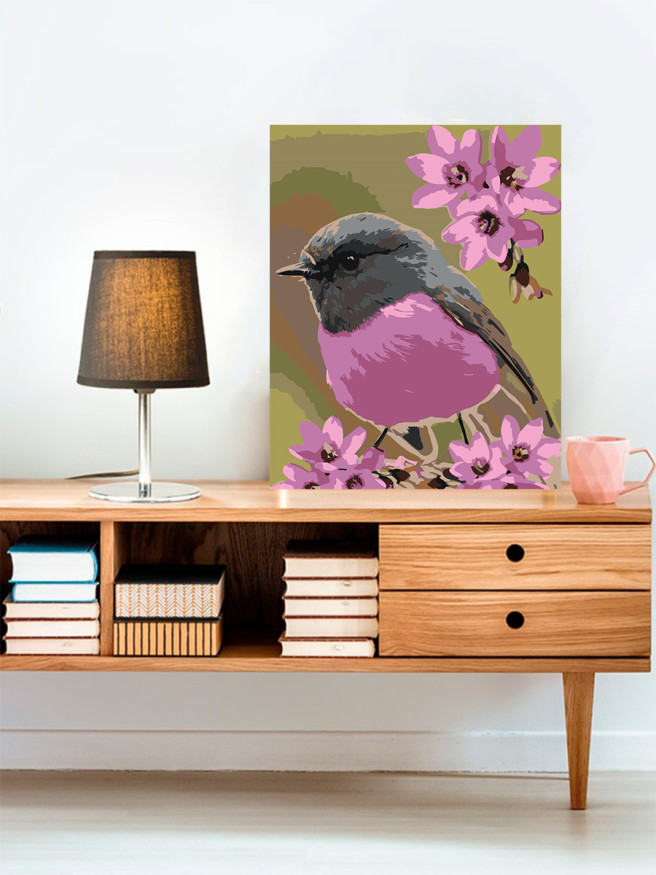 Raqamlar bo&amp;#039;yicha rasm &amp;quot;Gullardagi kichkina qush&amp;quot;