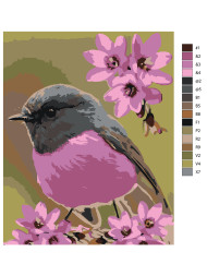 Raqamlar bo&#039;yicha rasm &quot;Gullardagi kichkina qush&quot;