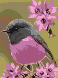 Raqamlar bo&#039;yicha rasm &quot;Gullardagi kichkina qush&quot;