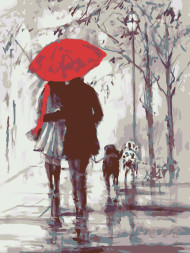 Картина по номерам &amp;quot;Прогулка с собаками&amp;quot;