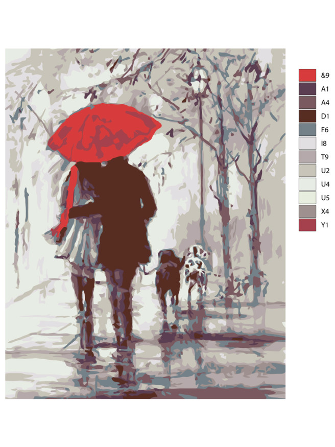 Картина по номерам &amp;quot;Прогулка с собаками&amp;quot;