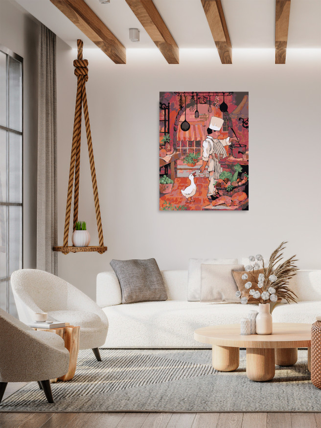 Картина по номерам &amp;quot;Повар и гусь&amp;quot;