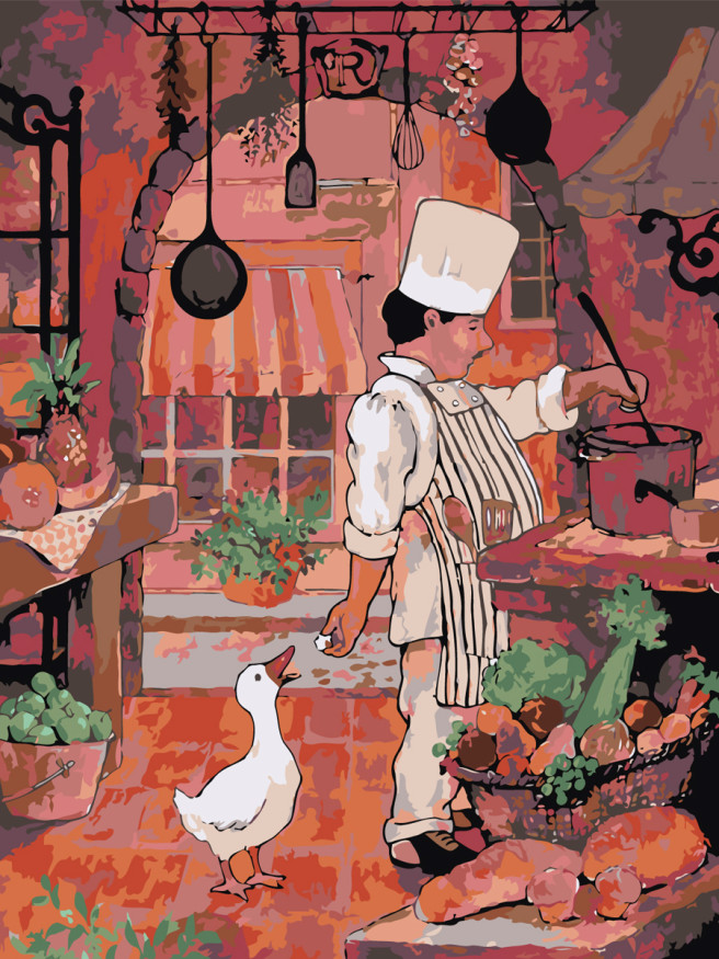 Картина по номерам &amp;quot;Повар и гусь&amp;quot;