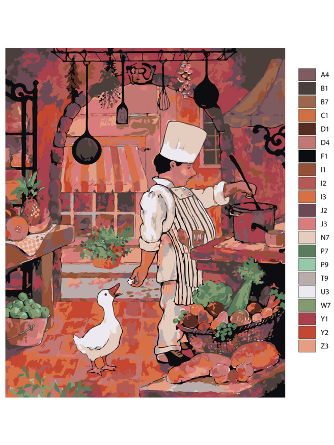 Картина по номерам &amp;quot;Повар и гусь&amp;quot;