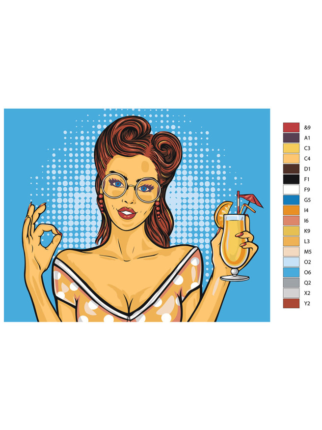 Raqamlar bo&amp;#039;yicha rasm &amp;quot;Kokteyl bilan qiz&amp;quot;