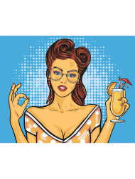 Raqamlar bo&#039;yicha rasm &quot;Kokteyl bilan qiz&quot;