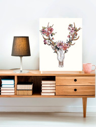 Картина по номерам &amp;quot;Рога с цветами&amp;quot;