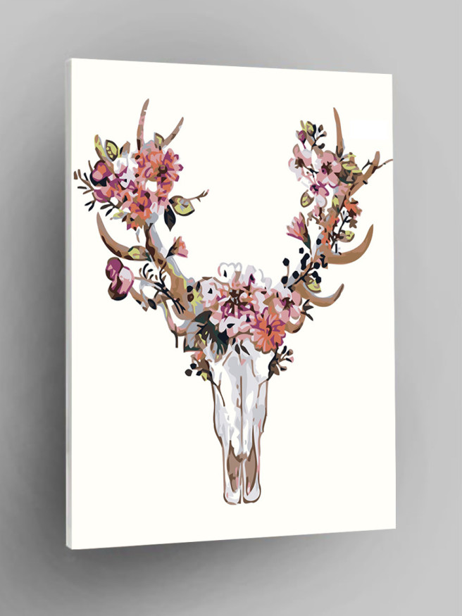 Картина по номерам &amp;quot;Рога с цветами&amp;quot;