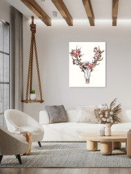 Картина по номерам &amp;quot;Рога с цветами&amp;quot;