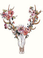 Картина по номерам &amp;quot;Рога с цветами&amp;quot;