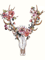 Картина по номерам &amp;quot;Рога с цветами&amp;quot;