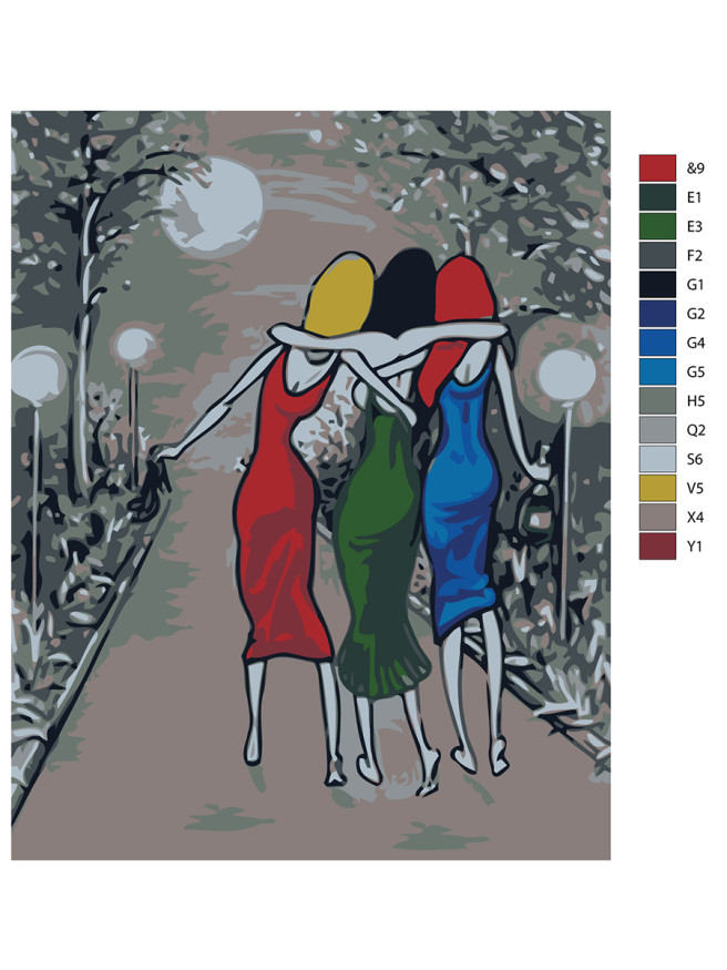 Картина по номерам &amp;quot;Три подруги после гулянки&amp;quot;