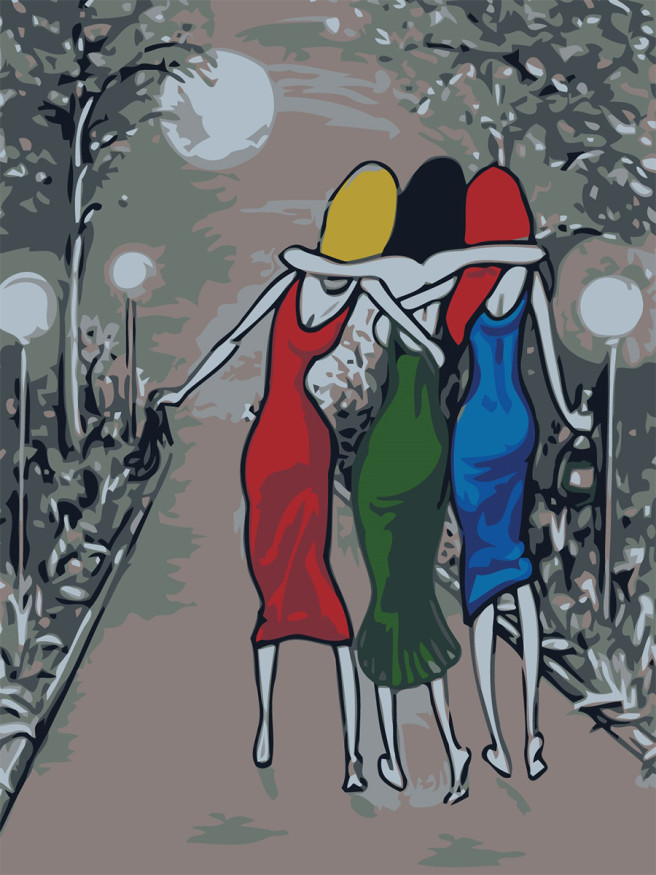 Картина по номерам &amp;quot;Три подруги после гулянки&amp;quot;