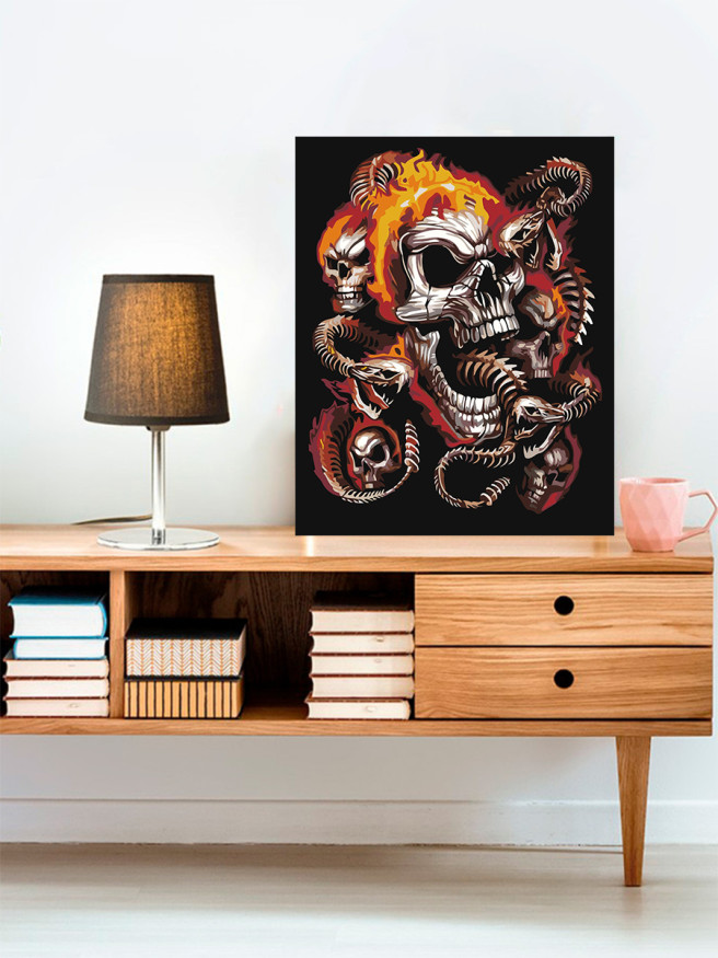 Raqamlar bo&amp;#039;yicha rasm &amp;quot;Bosh suyagi yonmoqda&amp;quot;