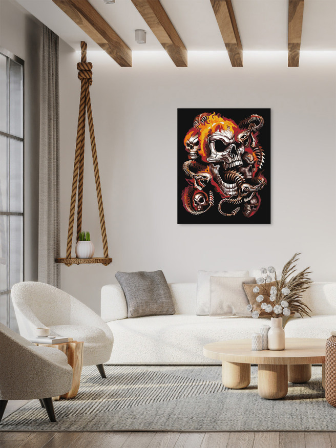 Raqamlar bo&amp;#039;yicha rasm &amp;quot;Bosh suyagi yonmoqda&amp;quot;