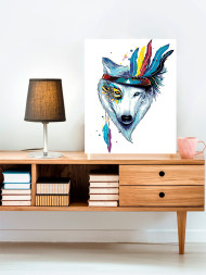 Картина по номерам &amp;quot;Волк с перьями&amp;quot;