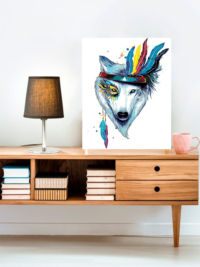 Картина по номерам &amp;quot;Волк с перьями&amp;quot;