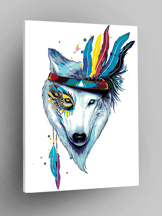 Картина по номерам &amp;quot;Волк с перьями&amp;quot;