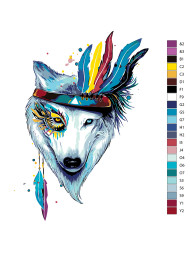 Картина по номерам &amp;quot;Волк с перьями&amp;quot;