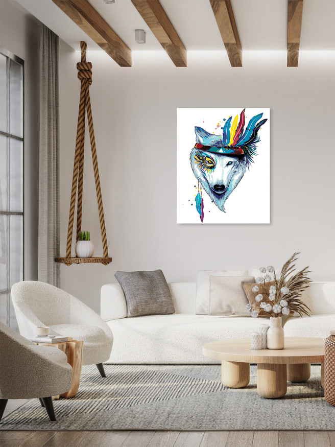 Картина по номерам &amp;quot;Волк с перьями&amp;quot;