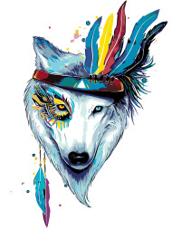 Картина по номерам &amp;quot;Волк с перьями&amp;quot;