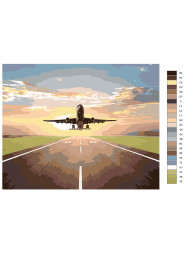 Raqamlar bo'yicha rasm "Samolyot parvozi"