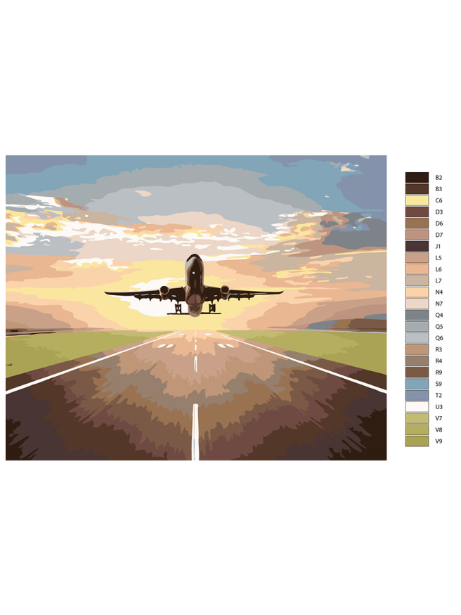 Картина по номерам &amp;quot;Взлёт самолёта&amp;quot;