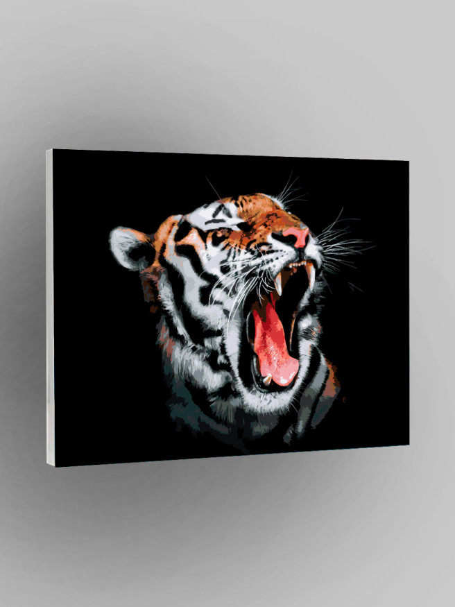 Картина по номерам &amp;quot;Рычащий тигр&amp;quot;