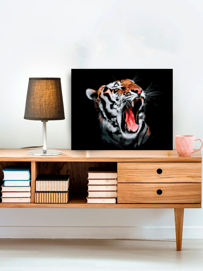 Картина по номерам &amp;quot;Рычащий тигр&amp;quot;
