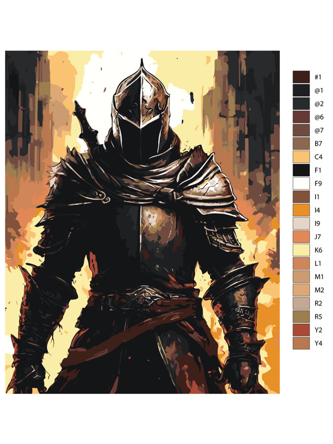 Raqamlar bo&amp;#039;yicha rasm &amp;quot;Dubulg&amp;#039;a kiygan jangchi&amp;quot;