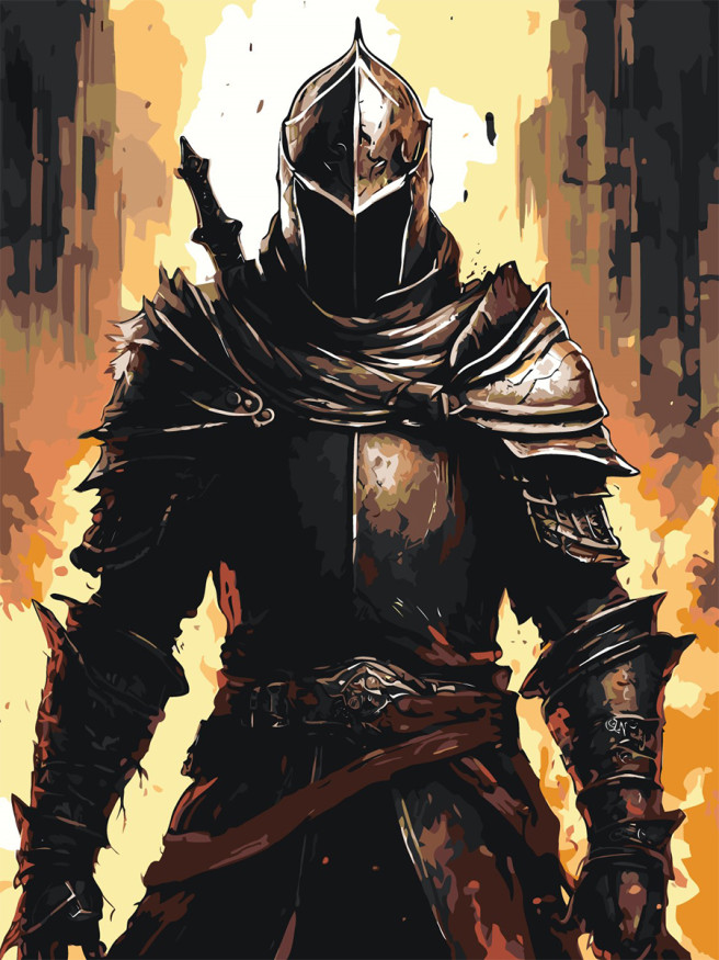 Raqamlar bo&amp;#039;yicha rasm &amp;quot;Dubulg&amp;#039;a kiygan jangchi&amp;quot;