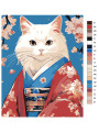 Картина по номерам &amp;quot;Белый кот в кимоно&amp;quot;