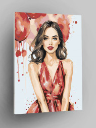 Картина по номерам "Красивая девушка с шаром"