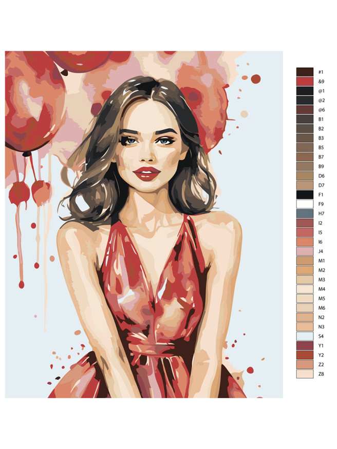 Картина по номерам &amp;quot;Красивая девушка с шаром&amp;quot;