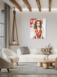 Картина по номерам "Красивая девушка с шаром"