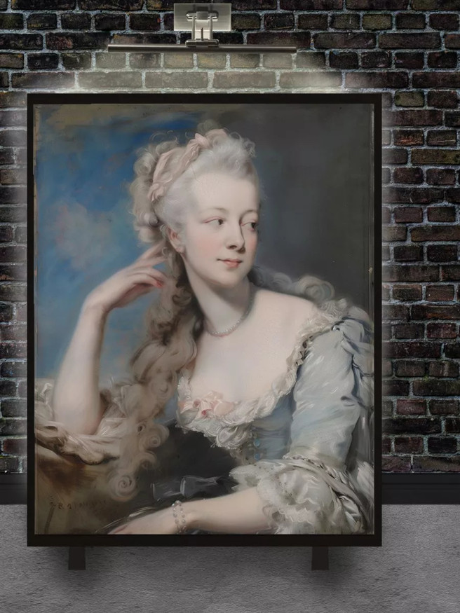 Holstga bosilgan poster &amp;quot;Ko‘k libosdagi aristokrat ayol&amp;quot;