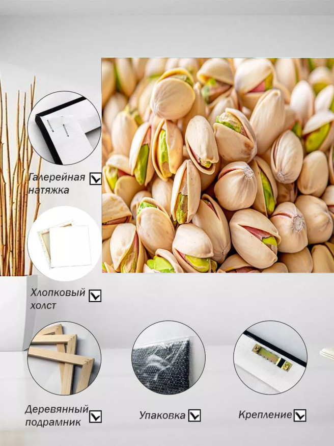 Holstga bosilgan poster &amp;quot;Ishtahani ochuvchi pista&amp;quot;