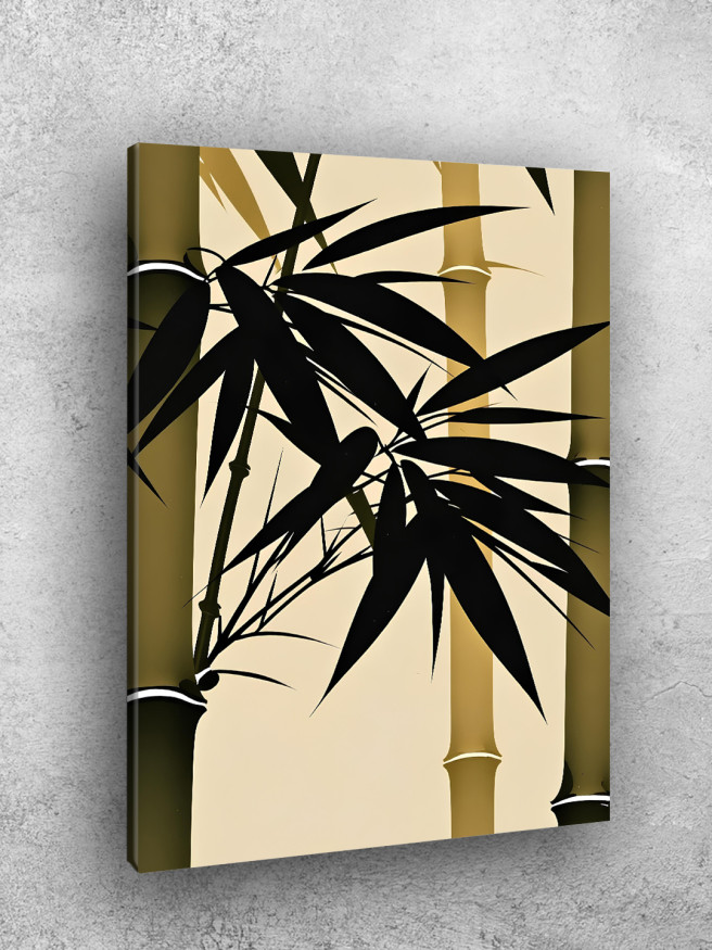 Holstga bosilgan poster &amp;quot;Bambuk tanalari va barglari&amp;quot;