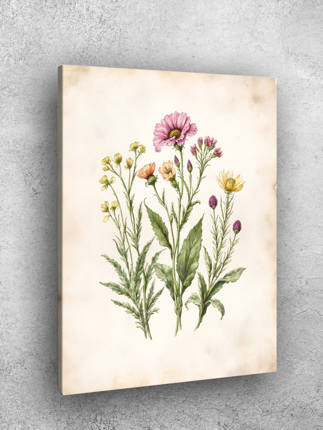 Постер на холсте &amp;quot;Ботанический букет полевых цветов&amp;quot;