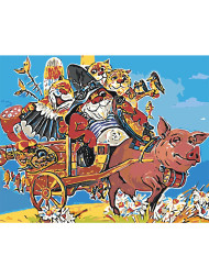 Raqamlar bo&#039;yicha rasm &quot;Ishlayotgan cho&#039;chqa&quot;